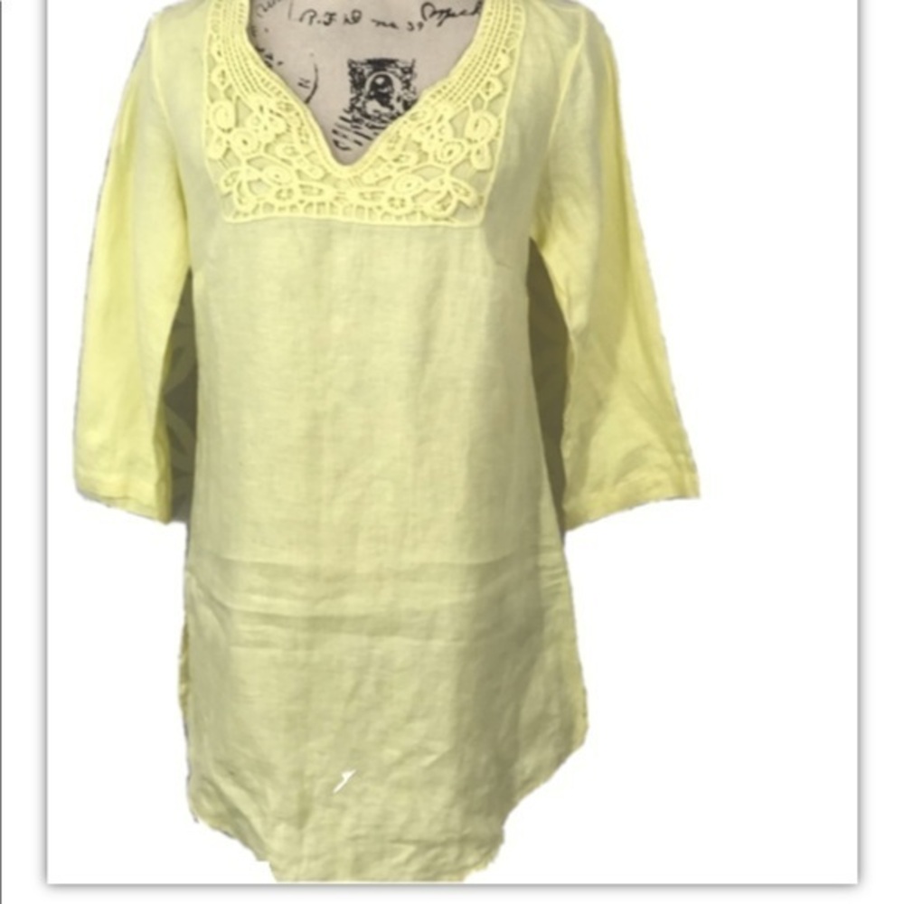 I Love Linen MALVIN HAMBURG Boho Crochet Coverup NWT German linen dress